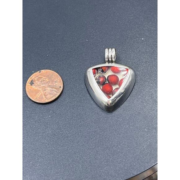 Vintage 950 Sterling Silver Protection Peruvian Huayruro Seeds Pendant - Picture 5 of 8